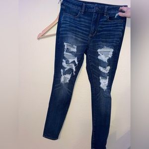 AE dark wash ripped jeans